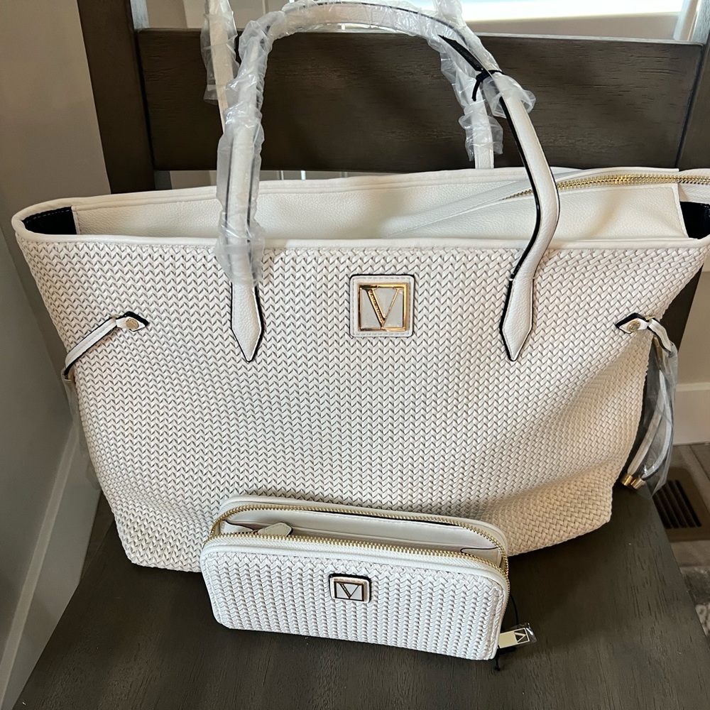 Victoria’s Secret Woven Coconut Tote and Matching Wallet - NWT